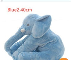 Blue elephant shaped baby comfort sleep pillow measuring 40cm soft plush for infants