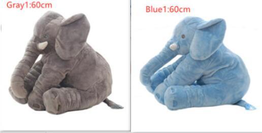 Gray and blue elephant-shaped baby comfort sleep pillows soft and plush for infants
