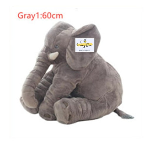 Gray 60cm plush elephant baby comfort sleep pillow for infants and toddlers