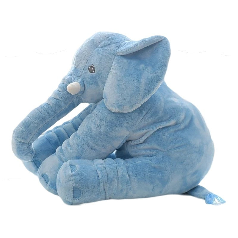 Blue elephant shaped baby comfort sleep pillow soft plush for infant support and coziness