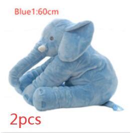 Blue baby comfort sleep pillow shaped like a soft elephant plush measuring 60cm