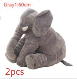 Gray plush elephant baby comfort sleep pillow measuring 60cm for infants and toddlers