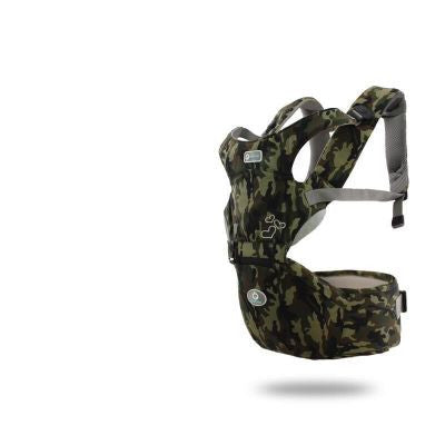 Camouflage patterned baby carrier designed as the best baby carrier for moms with adjustable straps and ergonomic support