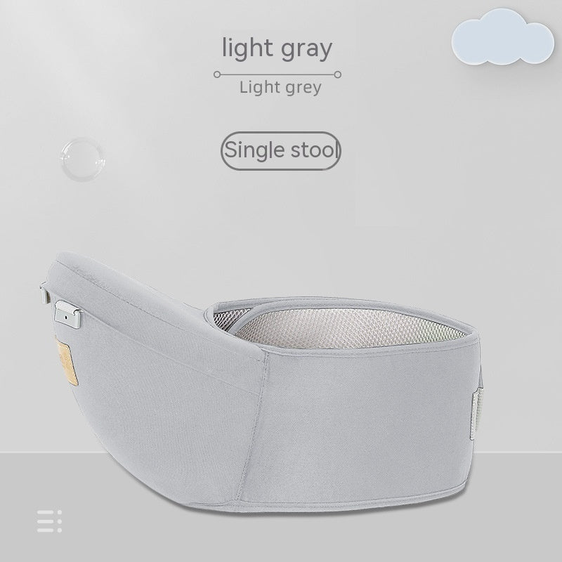 Light gray breathable baby hip seat baby carrier with mesh panel for comfort and support