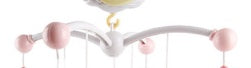 Infant soothing mobile with remote featuring soft hanging toys and gentle motion for baby comfort
