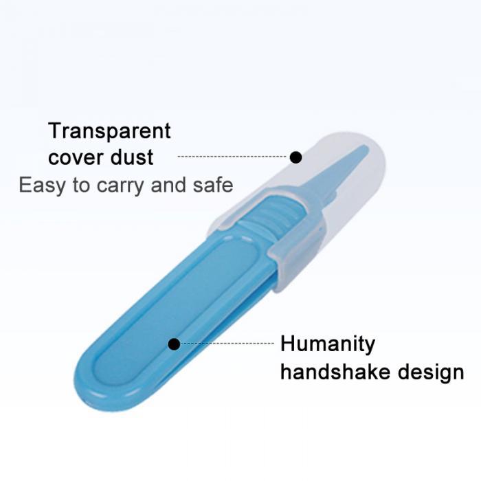 Complete baby grooming set blue nail clipper with transparent dust cover and ergonomic design