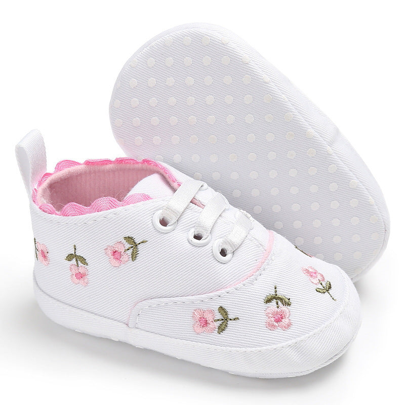 Fashion Infant Tollder Embroidery Canvas  Shoes Baby Boys Girls Sneaker Prewalker 0-18M