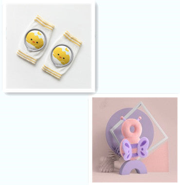 Cute baby knee pads for crawling with yellow chick design for infant protection