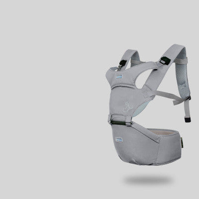 Gray ergonomic baby carrier designed as the best baby carrier for moms with padded straps and waist support