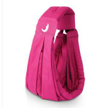 Pink baby carrier with padded infant carrying strap for comfortable hands-free carrying