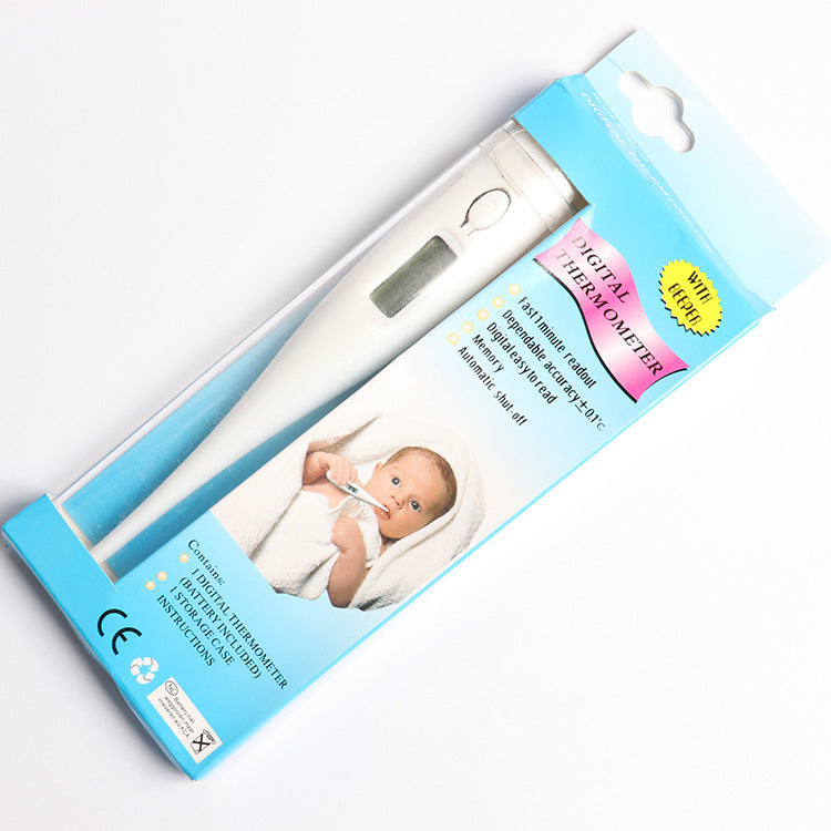 Reliable fever thermometer for babies in digital white design with easy-to-read display and fast measurement