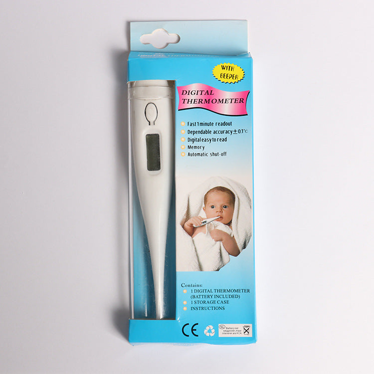 Reliable fever thermometer for babies digital with fast readout and automatic shutoff in blue packaging